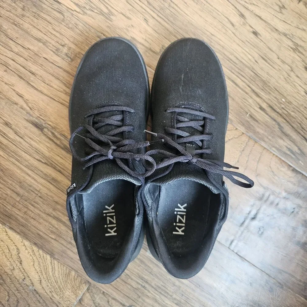 Kizik Madrid Eco Knit Mens Size 14 Triple Black Fast Handsfree Athletic Shoes